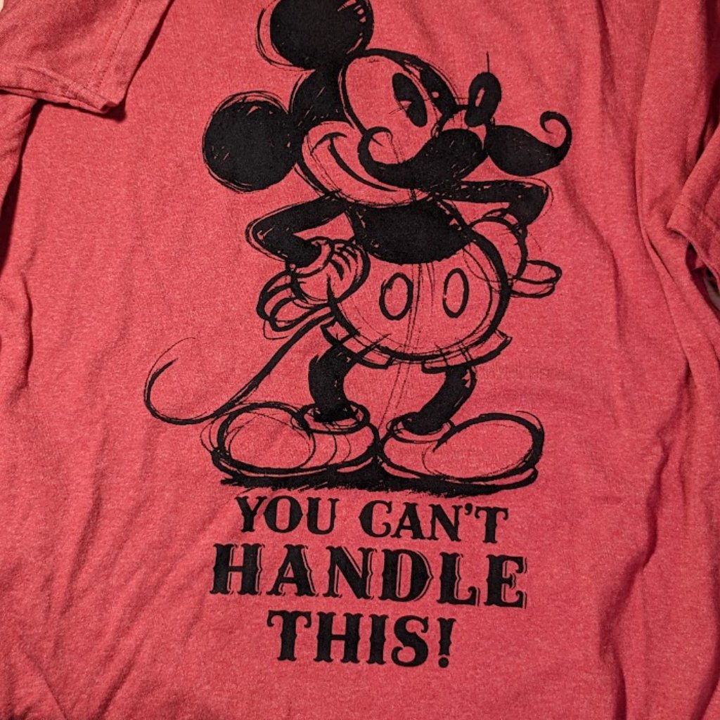 Disney Store Red Mickey Mouse Mustache Tshirt Size Medium